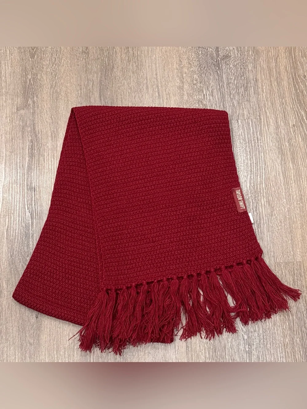Taylor Swift All Too Well Red Scarf Knit Fringe Merch Eras Tour